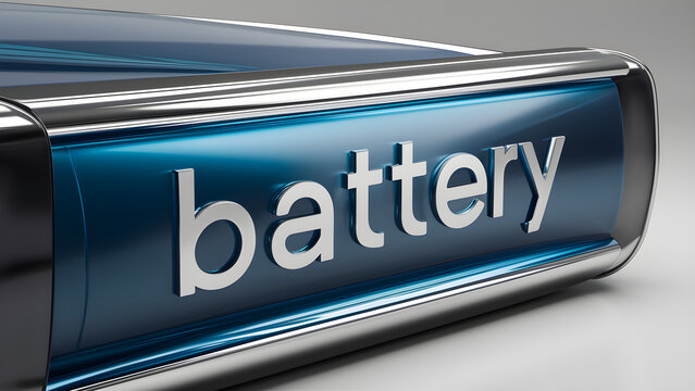 A sleek and modern 3D render of an electric car battery, showcasing the innovative technology of the future.