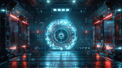Illustration of a strong and secure entryway blocking malicious online assaults