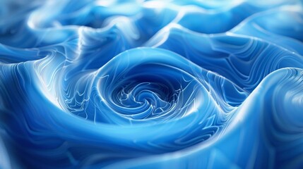 A mesmerizing 3D visualization of swirling patterns in shades of blue