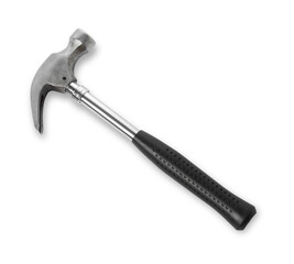 New hammer with rubber handle isolated on white