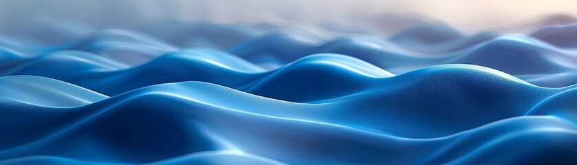 An eye-catching three-dimensional blue wave pattern for marketing purposes.