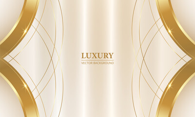 Abstract luxury background with golden lines and shapes. Elegant vector illustration