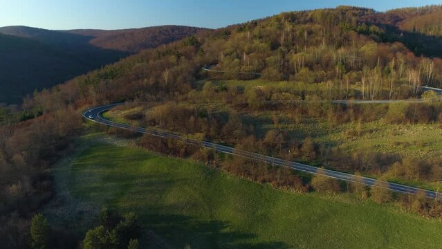 Beautiful Serpentine Mountains Sanok Bieszczady Aerial View Poland