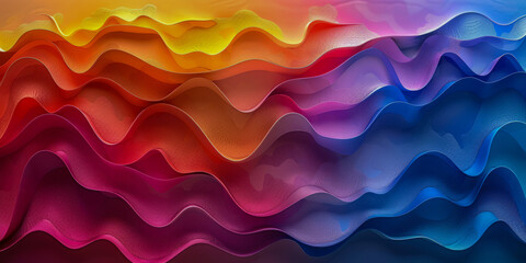 Abstract colorful waves of flowing fabric texture cut out png on transparent background - obrazy, fototapety, plakaty