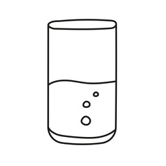 Glass of water. Vector illustration in doodle style