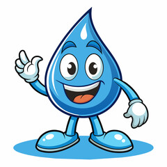 illustration of cartoon character drop water