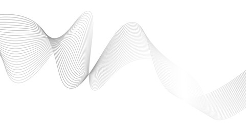 Abstract modern white and grey background. futuristic gradient and white wave curve lines banner design, Futuristic technology and sound wave lines.