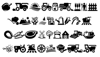 Farm icon set PNG transparent