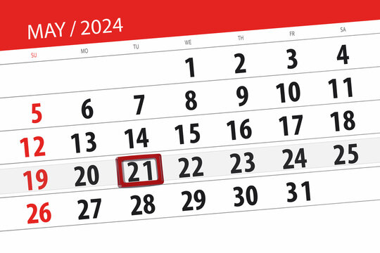Calendar 2024, deadline, day, month, page, organizer, date, May, tuesday, number 21