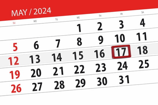 Calendar 2024, deadline, day, month, page, organizer, date, May, friday, number 17