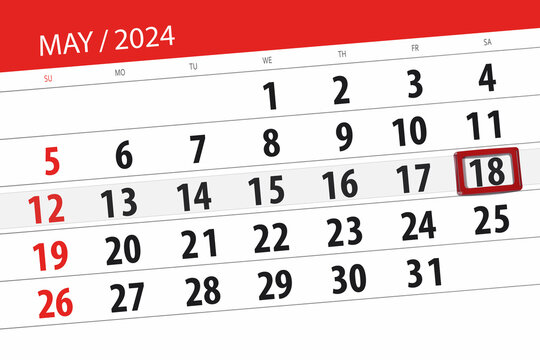 Calendar 2024, deadline, day, month, page, organizer, date, May, saturday, number 18