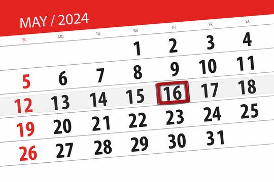 Calendar 2024, deadline, day, month, page, organizer, date, May, thursday, number 16