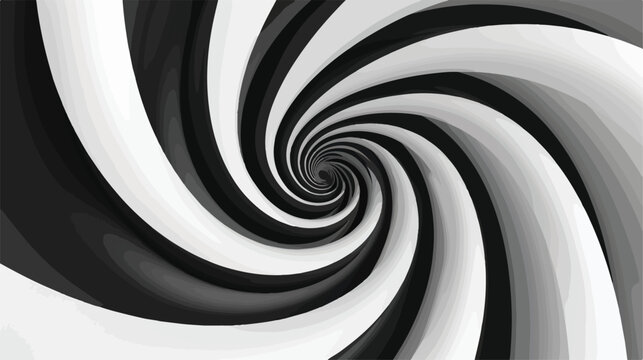 Spiral black and white abstract volumetric background