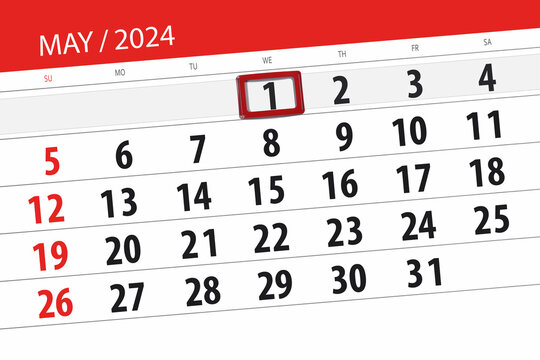 Calendar 2024, deadline, day, month, page, organizer, date, May, wednesday, number 1
