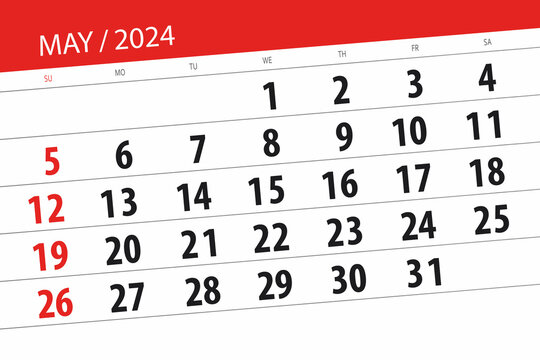 Calendar 2024, deadline, day, month, page, organizer, date, May