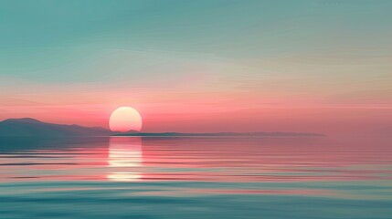 tranquil nature. Beautiful sky in the evening. Serene Gradient Sunset. Peaceful Evening Glow