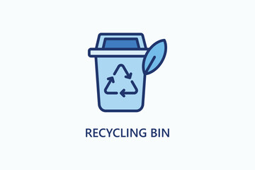 Recycling Bin vector, icon or logo sign symbol illustration