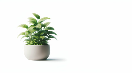 Succulent plants in pots on a wooden table with white background generative ai