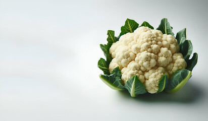 A cauliflower is on a white background with a white background, generative ai - obrazy, fototapety, plakaty