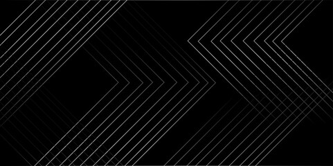 abstract white line tech stripe black background with lines, paper texture Imitation of a geographical geometric pattern background, Abstract white and grey color geometric background. - obrazy, fototapety, plakaty