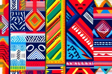 Poster Graphic design of colorful ethnic fabric pattern or style clothing fashion.  © Nuttawut