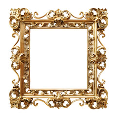 antique gold frame isolated