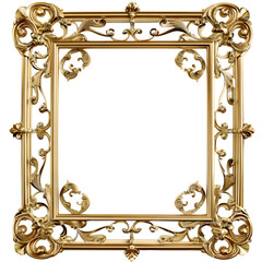 antique gold frame isolated on white
