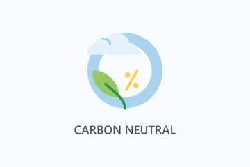 Carbon Neutral vector, icon or logo sign symbol illustration	