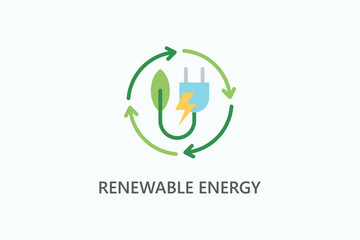 Renewable Energy vector, icon or logo sign symbol illustration	