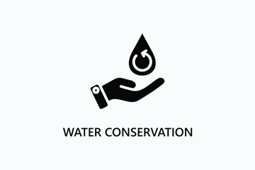 Water Conservation vector, icon or logo sign symbol illustration	