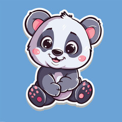 Obraz premium Illustration Cute Baby Panda vector sticker design 