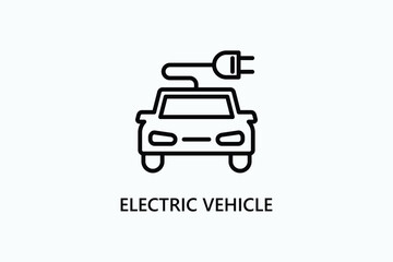 Electric Vehicle vector, icon or logo sign symbol illustration	