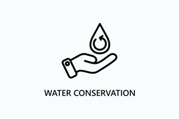 Water Conservation vector, icon or logo sign symbol illustration	