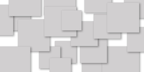 Abstract gray geometric overlapping square pattern. soft shadow on neutral light grey textured background. 3d architecture pattern design. Abstract composition business background for document design.