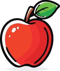 Red apple vector. healthy sweet fruit