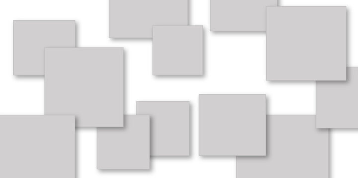Abstract gray geometric overlapping square pattern. soft shadow on neutral light grey textured background. 3d architecture pattern design. Abstract composition business background for document design.