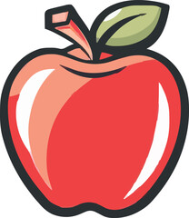 Red apple vector. healthy sweet fruit