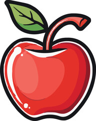 Red apple vector. healthy sweet fruit