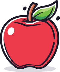 Red apple vector. healthy sweet fruit