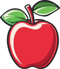 Red apple vector. healthy sweet fruit