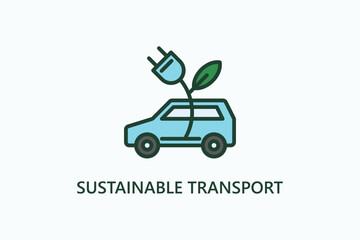 Sustainable Transport vector, icon or logo sign symbol illustration	