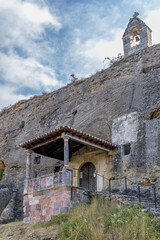 Rock carved hermitage of Saints Justus and Pastor, Olleros de Pisuerga (Iglesia de los Santos Justo y Pastor), Aguilar de Campoo, Castilla y Leon, Spain