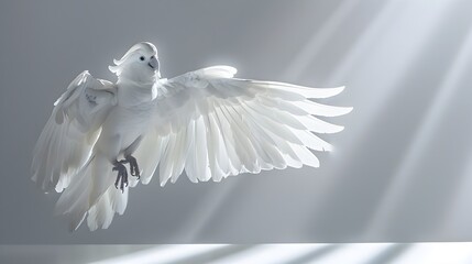 Majestic White Dove in Flight a Symbol of Peace and Serenity