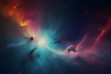 Colorful space galaxy cloud nebula. Stary night cosmos. Universe science astronomy. Supernova background wallpaper Generative AI