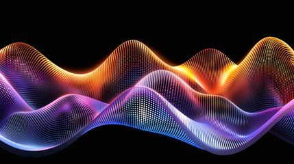 Fototapeta premium visualization of waves, 3D digital surface, big data technology