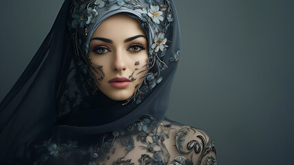 Beautiful Muslim woman participating in creative projects.