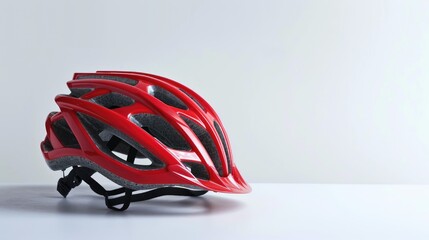 White background with a bicycle safety helmet