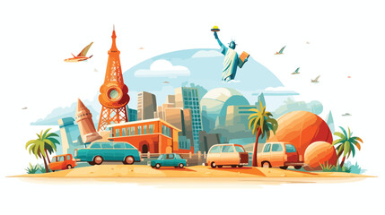 Tourist travel vacations Vector illustration isolated