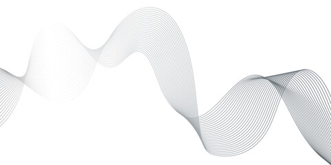 Fototapeta premium Abstract modern white and grey background. futuristic gradient and white wave curve lines banner design, Futuristic technology and sound wave lines.