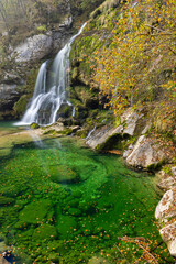 Waterfall Virje (Slap Virje), Triglavski national park, Slovenia - 786493661